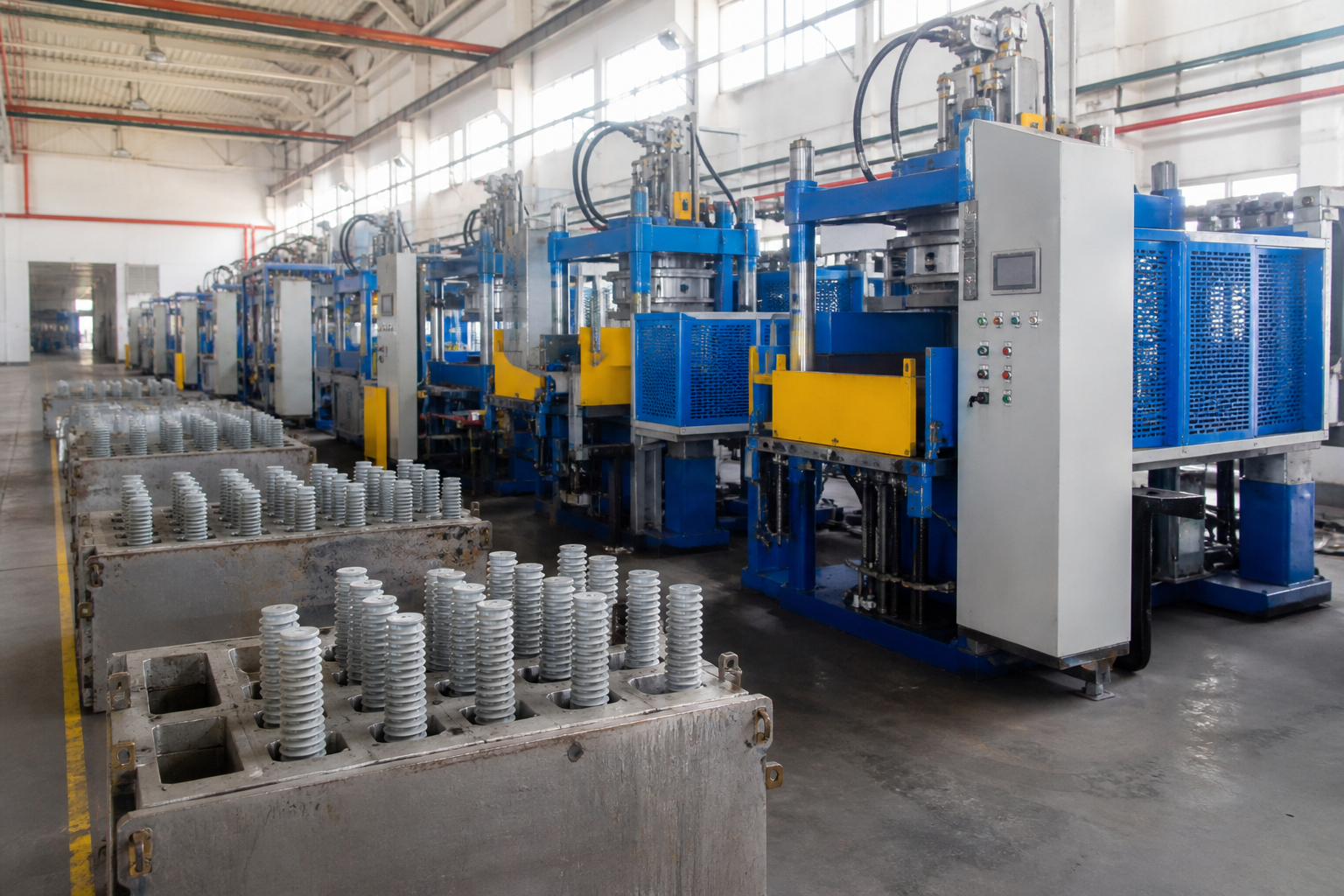 Polymer insulator manufacturing floor